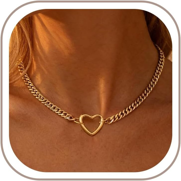 Damen Halskette mit funkelndem Kreuzanhänger und massiver Gliederkette Shop Nory