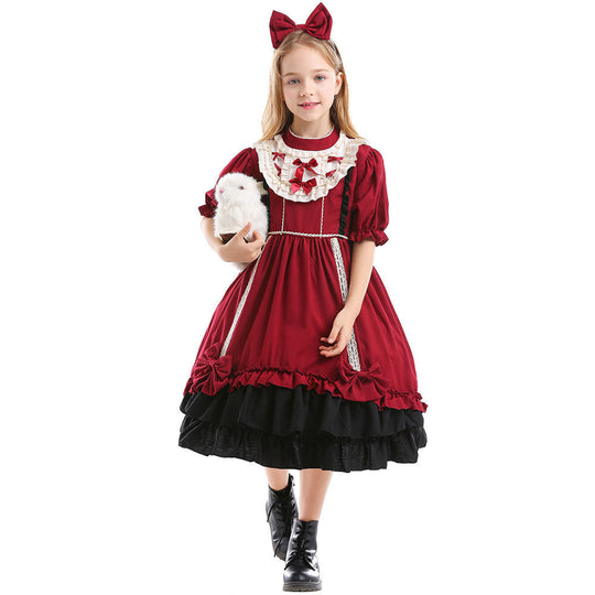 Mädchen Lolita Kleid mit Rüschen und Schleifen Shop Nory