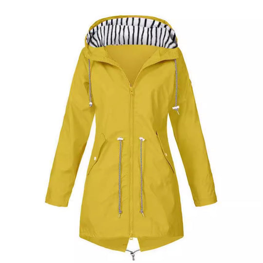 Damen nan taillierte Parka-Jacke mit Kapuze, Kordelzugbund und verdecktem Reißverschluss Shop Nory
