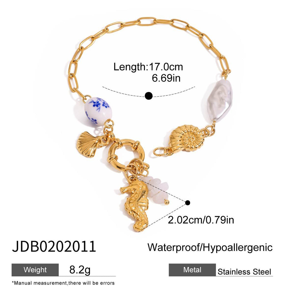 Damen Fußkettchen mit maritimen Charms und hypoallergenem Edelstahl Shop Nory