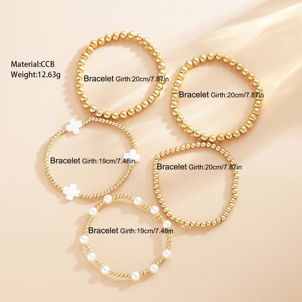 Damen Armband-Set mit eleganten und modernen Perlen- und Kugeldetails Shop Nory