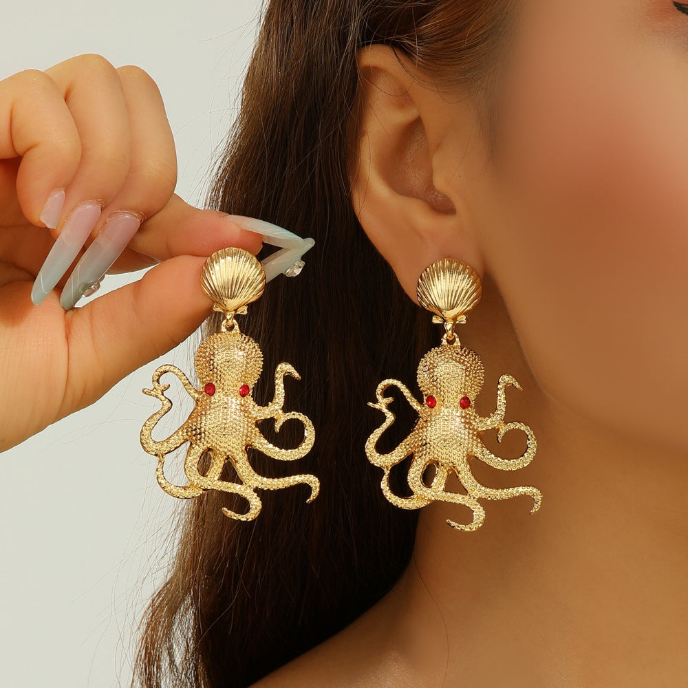 Damen Ohrringe mit kunstvollem Kraken-Design Shop Nory
