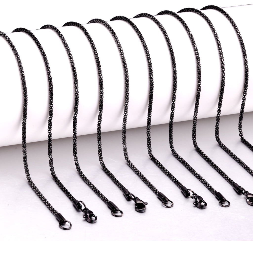 Damen Edelstahl Kette mit verschiedenen Oberflächenstrukturen Shop Nory