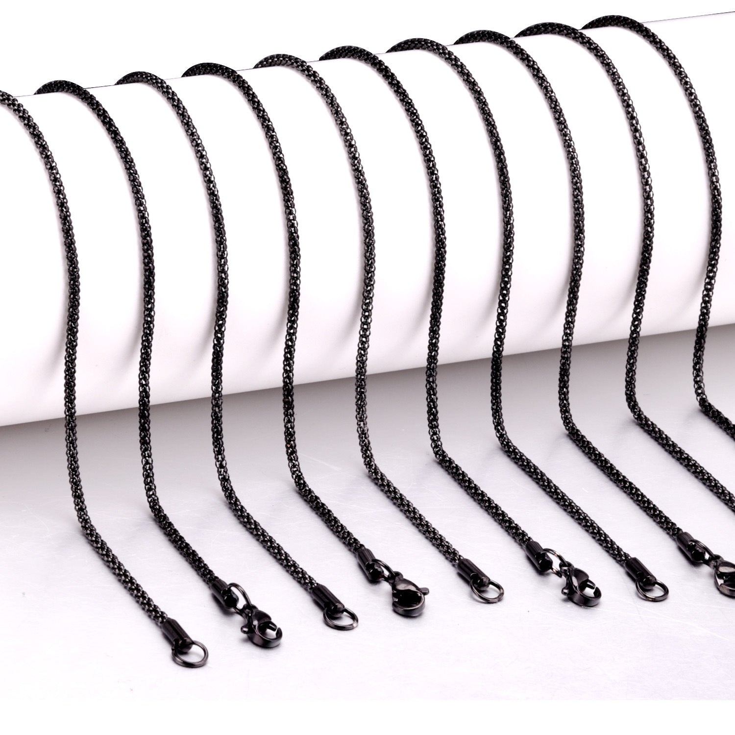 Damen Edelstahl Kette mit verschiedenen Oberflächenstrukturen Shop Nory