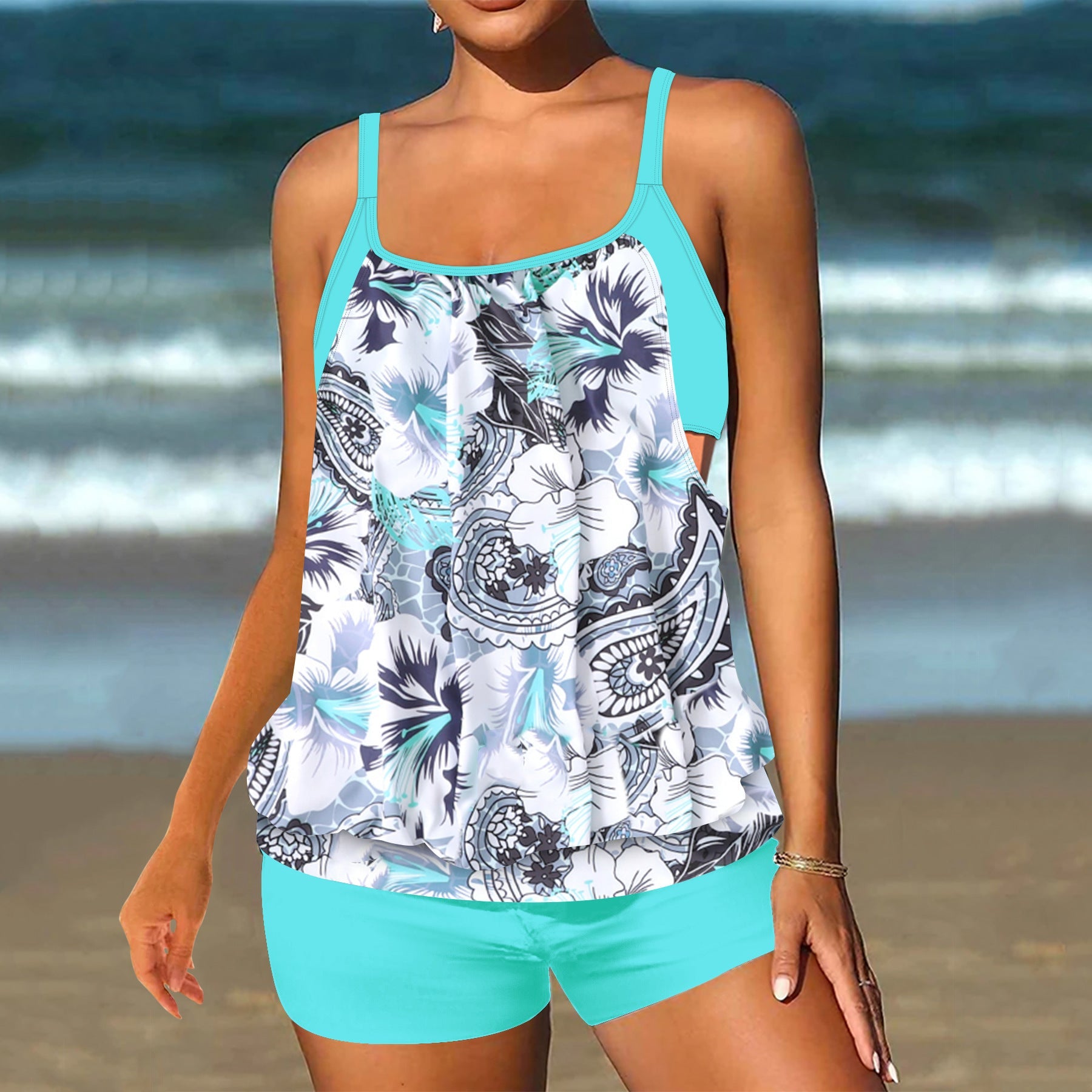 Damen modischer Tankini mit lässigem Schnitt