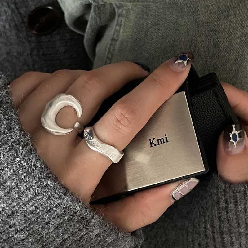 Damen Kreativer und stilvoller Ring mit Mond-Design Shop Nory