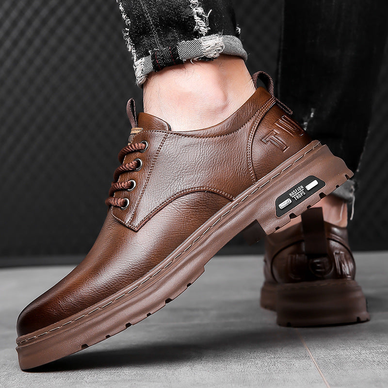 Herren Premium Leder Schnürschuhe mit rutschfester Sohle