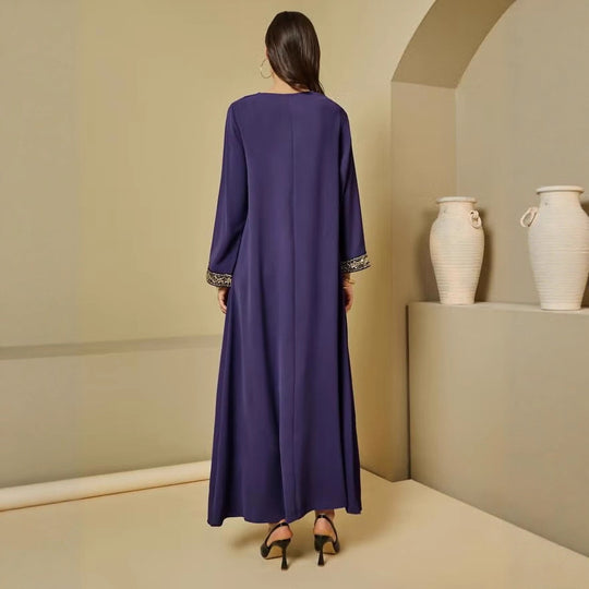Damen Elegante Maxikleid mit bestickten Ärmeln Shop Nory