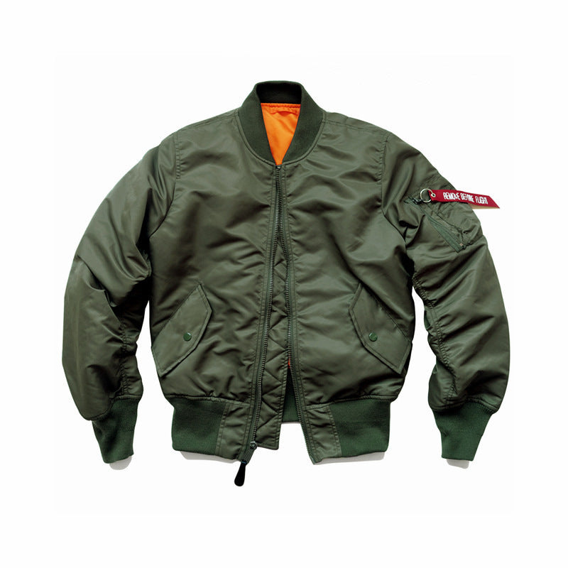 Herren Flight-Bomberjacke mit kontrastreichem Innenfutter, Utility-Ärmeltasche und gerippten Bündchen Shop Nory