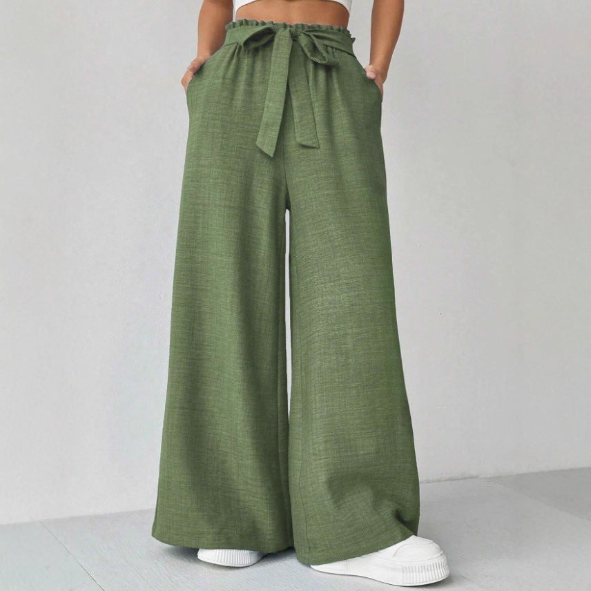 Damen Weit geschnittene Hosen mit verstellbarem Bund