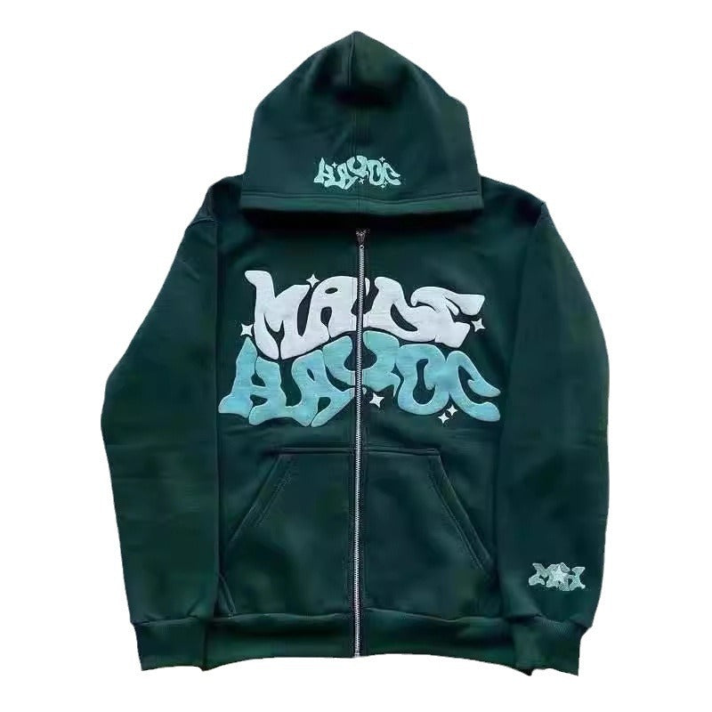Damen sportliche Kapuzenjacke im urbanen Graffiti-Stil
