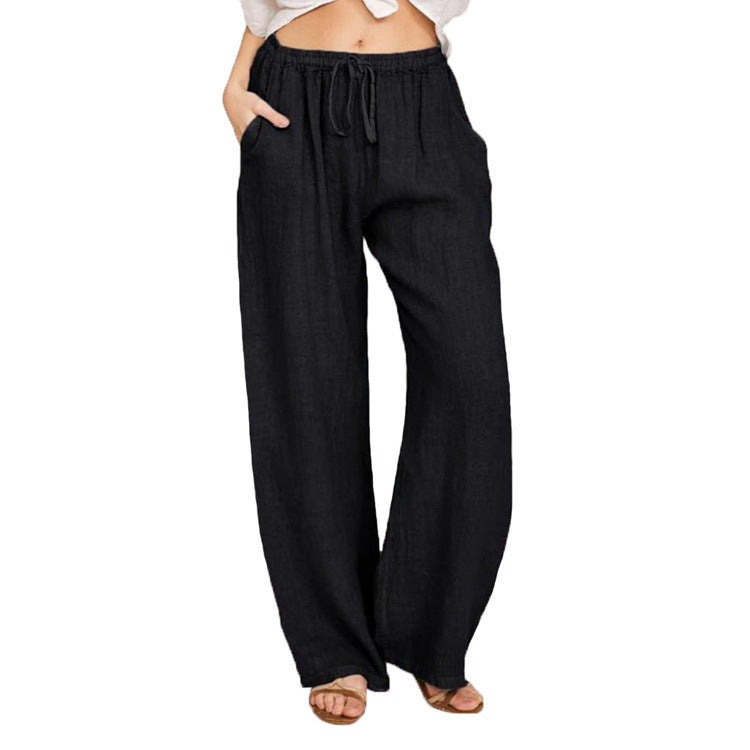 Damen bequeme Leinenhose