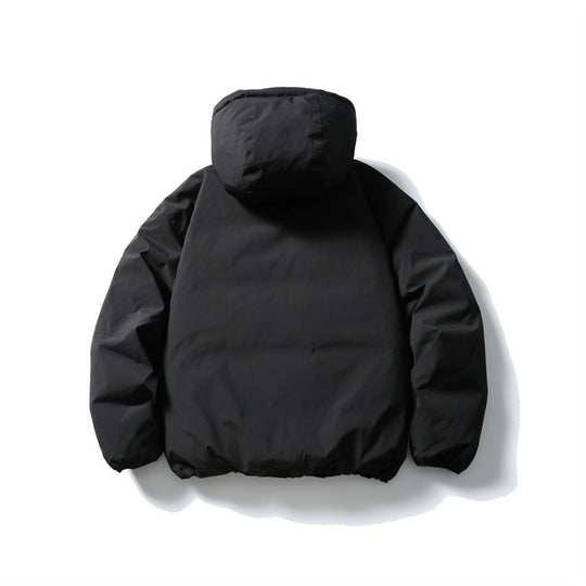 Unisex Boxy wattierte Kapuzenjacke mit Tunnelzug, Druckknopfleiste und Ärmeltasche Shop Nory