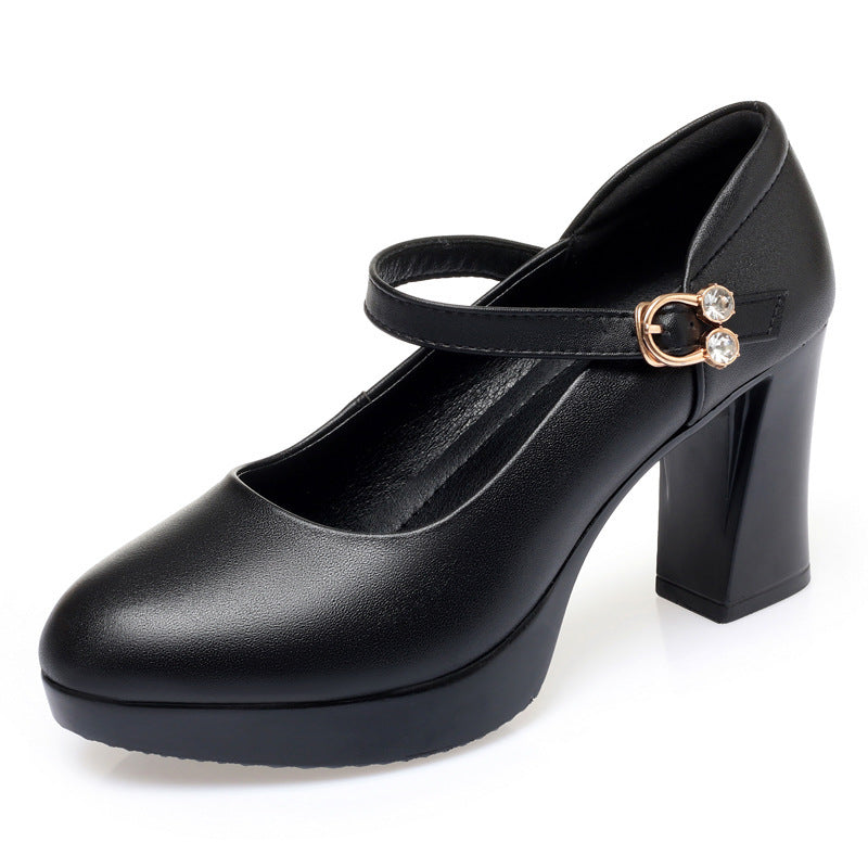 Damen Mary Jane Pumps mit Riemchen und elegantem Blockabsatz