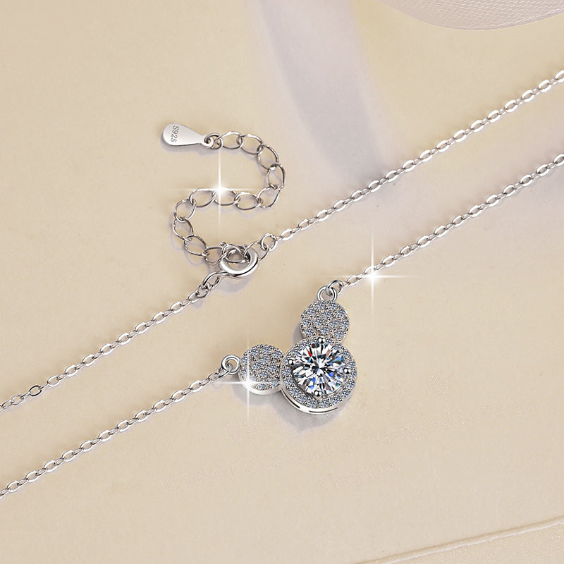 Damen Halskette mit funkelndem Mickey Mouse Anhänger Shop Nory