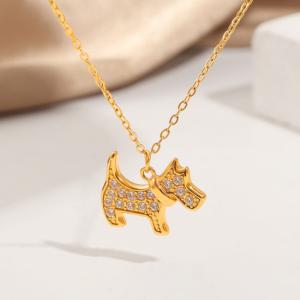 Damen adorables Hunde-Anhänger Halskette Shop Nory