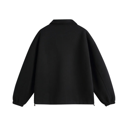 Unisex Lässiges Polo‑Sweatshirt mit offenem Kentkragen, Oversize‑Schnitt und Eingrifftaschen Shop Nory