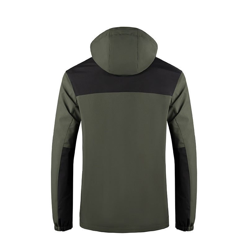 Herren Wind- und Wasserabweisende Softshelljacke mit Kapuze und verdecktem Reißverschluss Shop Nory