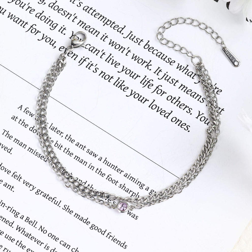 Damen Elegante Doppelreihe Armband mit funkelndem Kristall Shop Nory