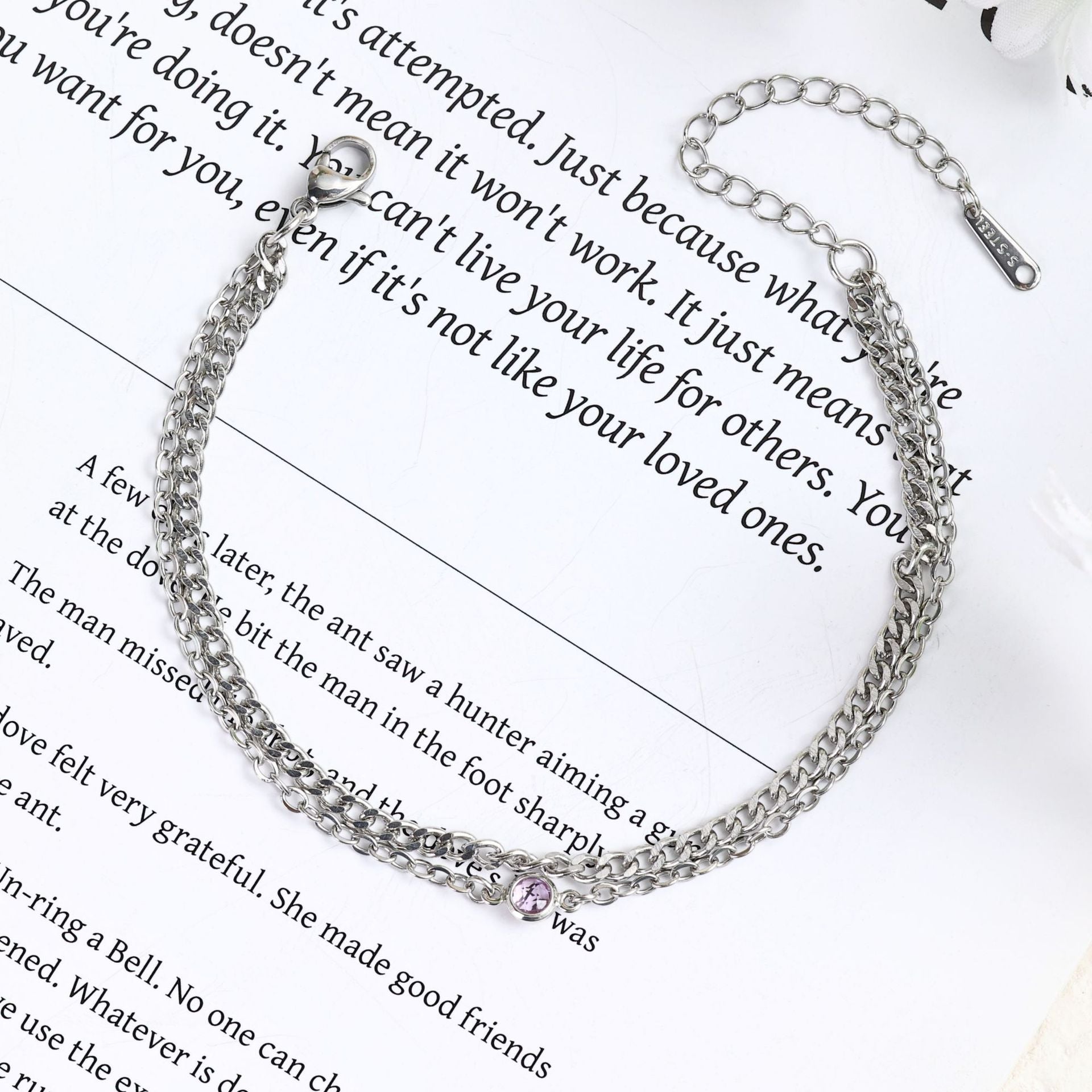 Damen Elegante Doppelreihe Armband mit funkelndem Kristall Shop Nory