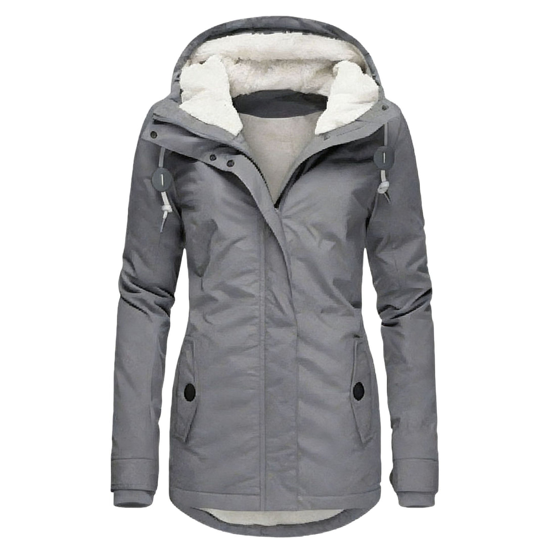 Damen Wasserabweisender Parka mit Teddyfutter, Kapuze und Taillierter Passform Shop Nory