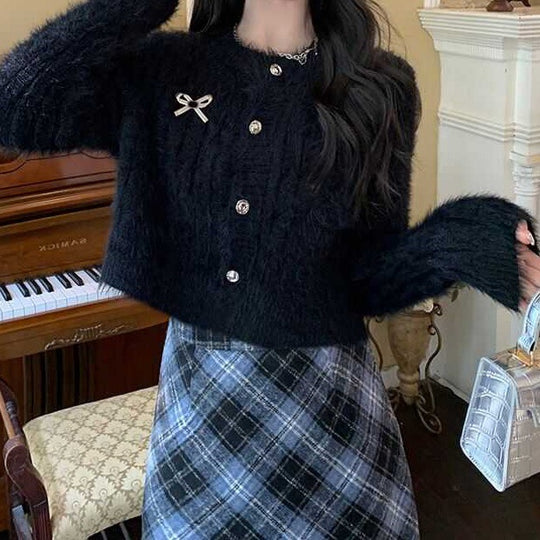 Damen Eleganter kurzer Cardigan mit Knöpfen Shop Nory