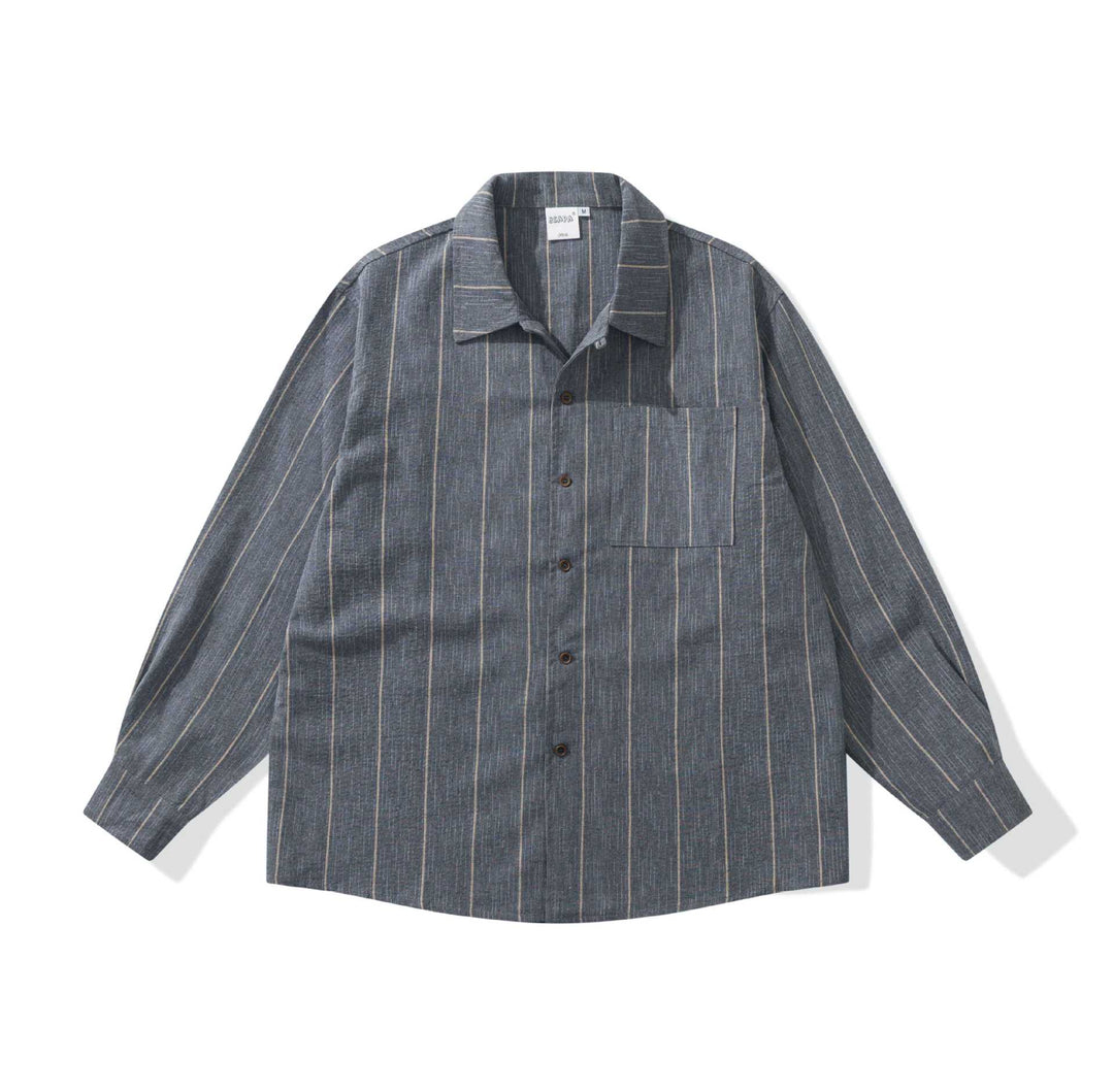 Herren Leichtes Overshirt im Relaxed‑Schnitt mit feiner Streifenstruktur Shop Nory