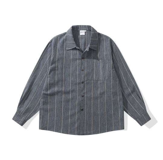 Herren Leichtes Overshirt im Relaxed‑Schnitt mit feiner Streifenstruktur Shop Nory