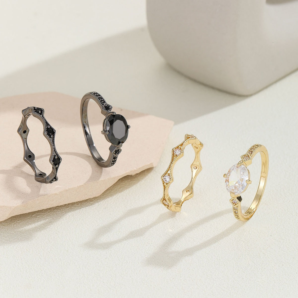 Damen Ringset mit funkelndem Design Shop Nory