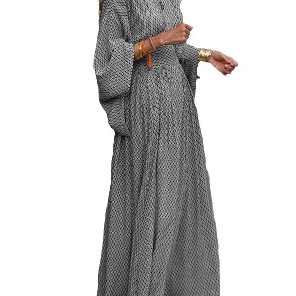 Damen Maxikleid mit elegantem Schnitt und weit ausgestellten Ärmeln