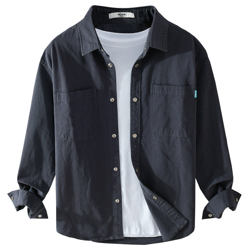 Herren Overshirt im Hemdjacken‑Stil aus leichter Baumwollmischung mit Druckknopf‑Leiste und aufgesetzten Brusttaschen Shop Nory
