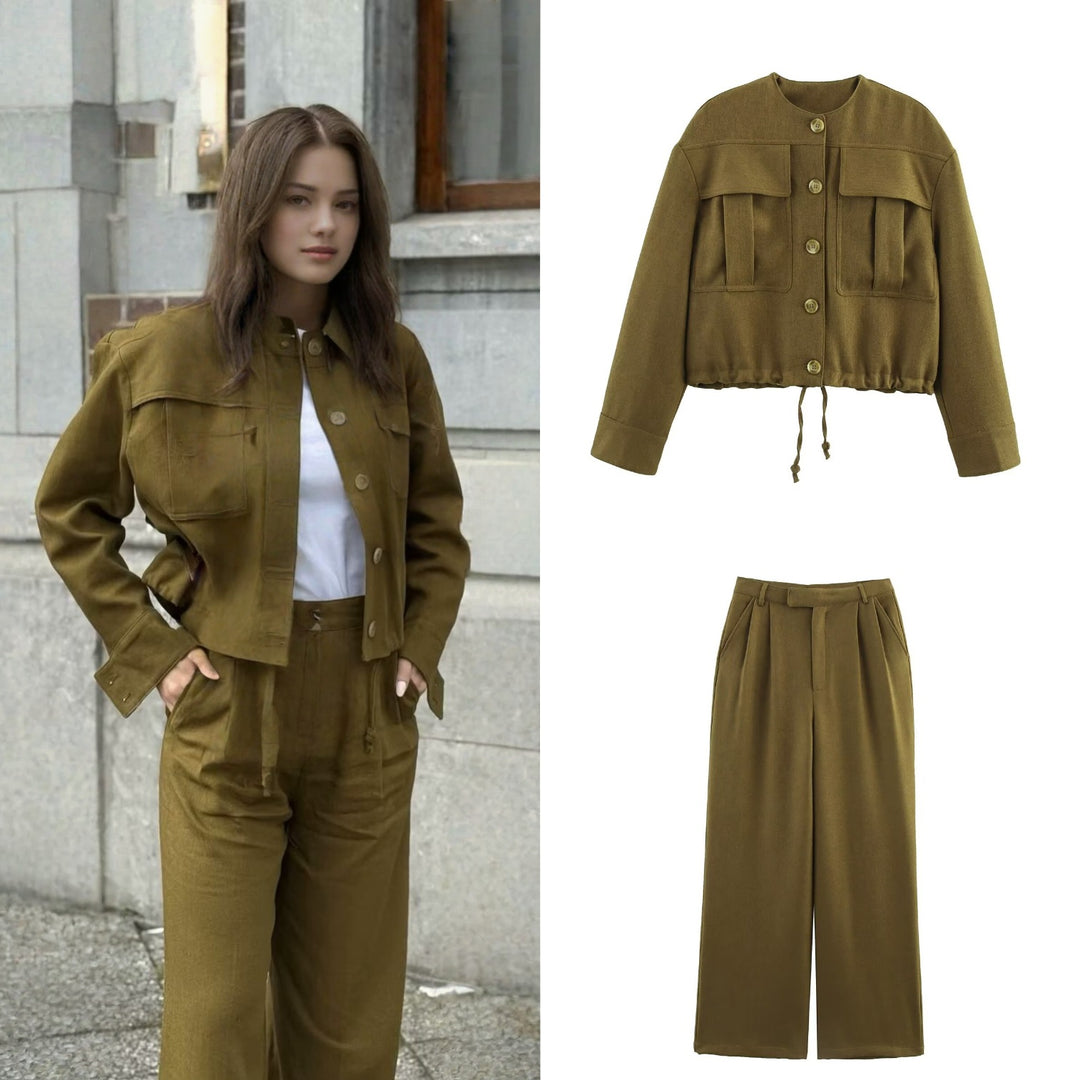 Damen Cropped Fieldjacke mit aufgesetzten Pattentaschen und Kordelzug Shop Nory
