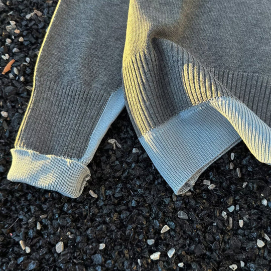 Damen Oversized Polo-Feinstrickpullover mit Kontrastkragen und geripptem Saum Shop Nory