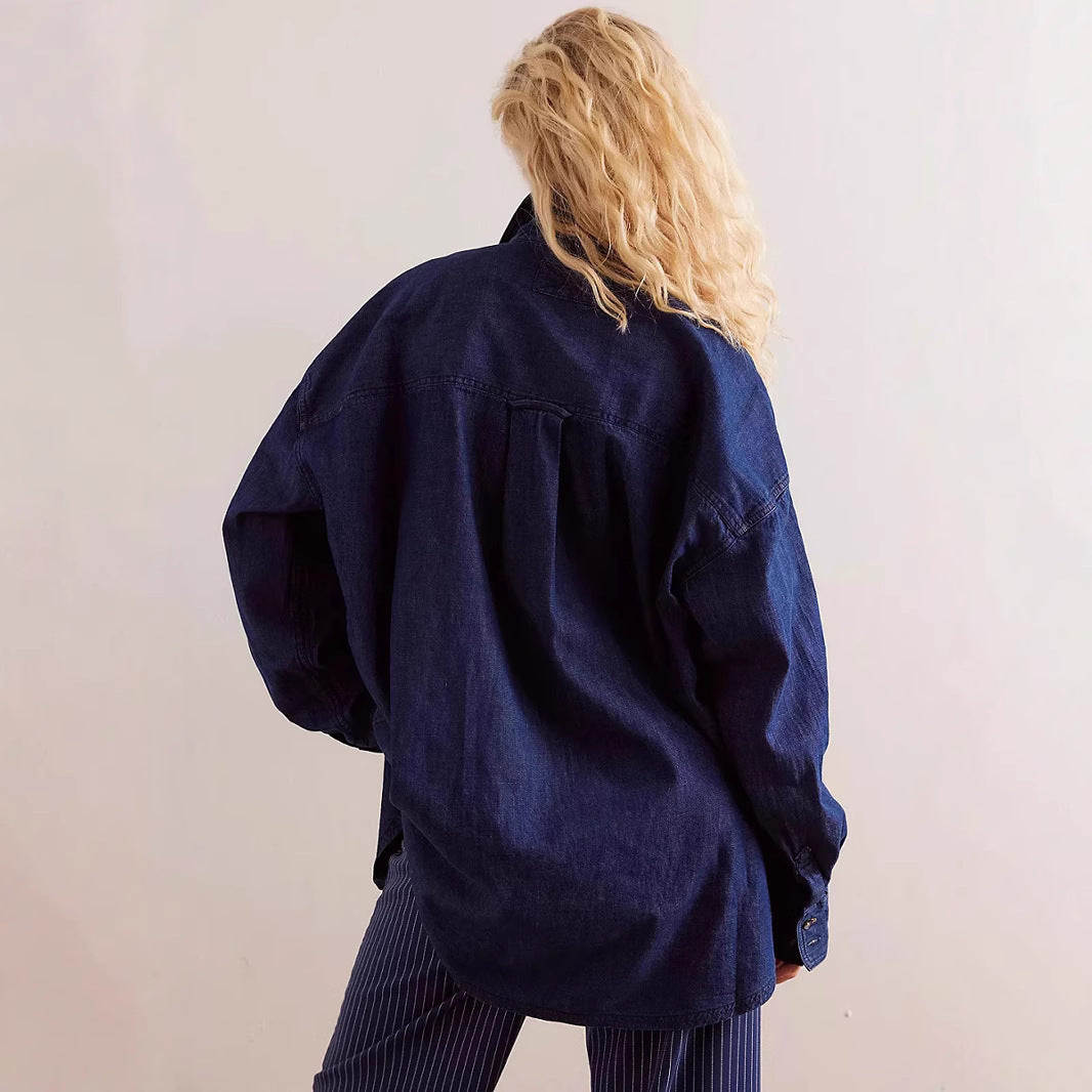 Damen Oversized Denim Hemd