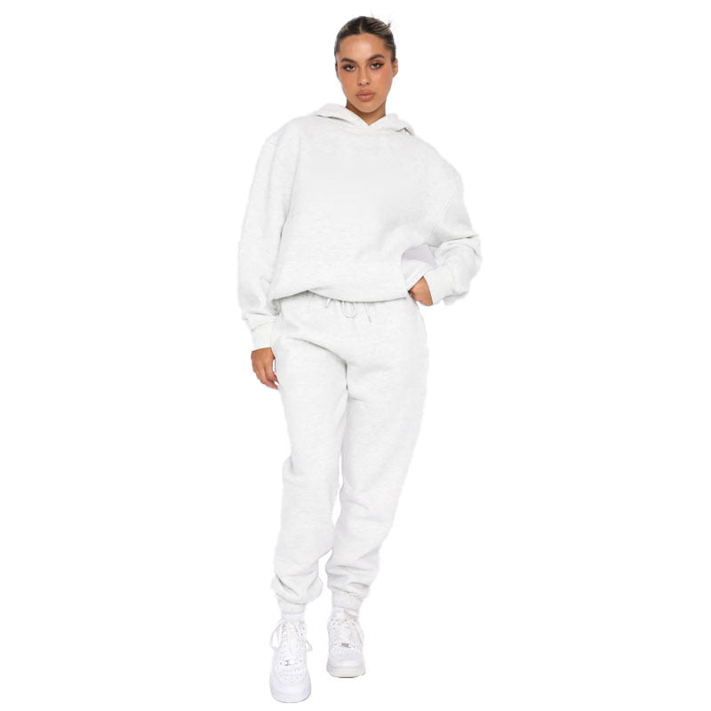 Damen nan lässiges Oversize-Kapuzenloungewear-Set mit fleecegefüttertem Hoodie und hochgeschnittener Jogginghose Shop Nory
