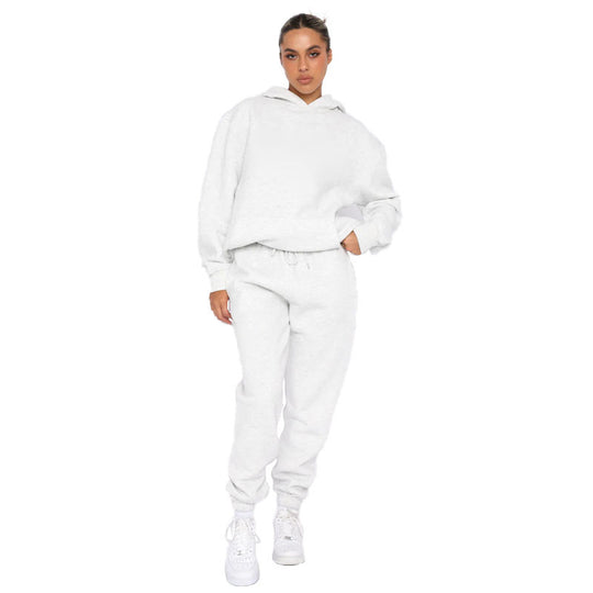 Damen nan lässiges Oversize-Kapuzenloungewear-Set mit fleecegefüttertem Hoodie und hochgeschnittener Jogginghose Shop Nory