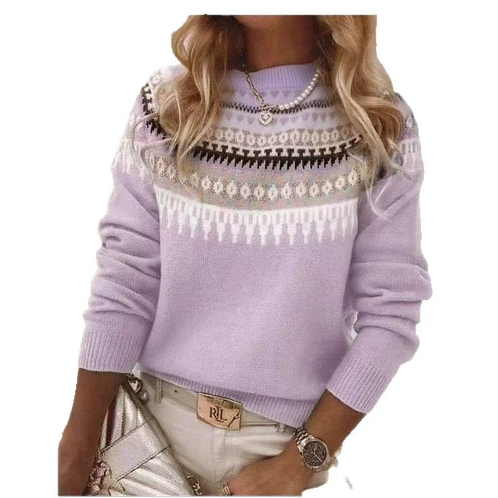 Damen nan Norwegerpullover aus Wollmix mit Rundhalsausschnitt und traditionellem Fair-Isle-Yoke Shop Nory