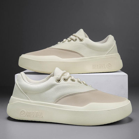 Unisex Minimalistische Low-Top Plateau-Sneaker mit nahtlosem Canvas-Textilmix und dämpfender EVA-Plateausohle Shopy Nory