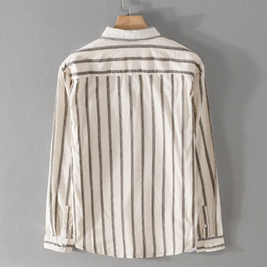 Herren Gestreiftes Oversize-Hemd aus Baumwollmix mit Brusttasche und Relaxed-Fit Shop Nory