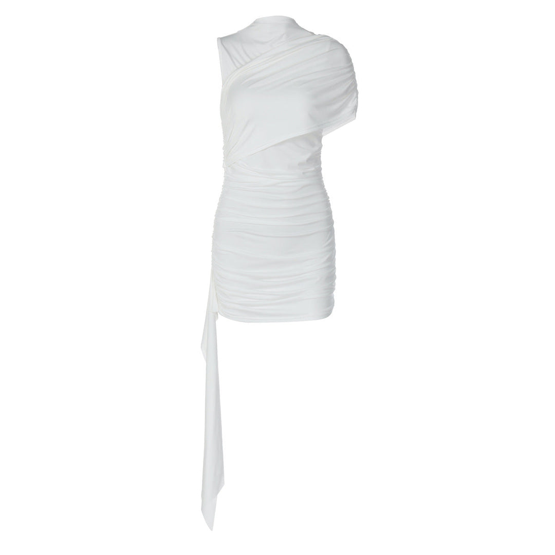 Damen Elegantes Cocktailkleid mit asymmetrischem Saum und Raffung