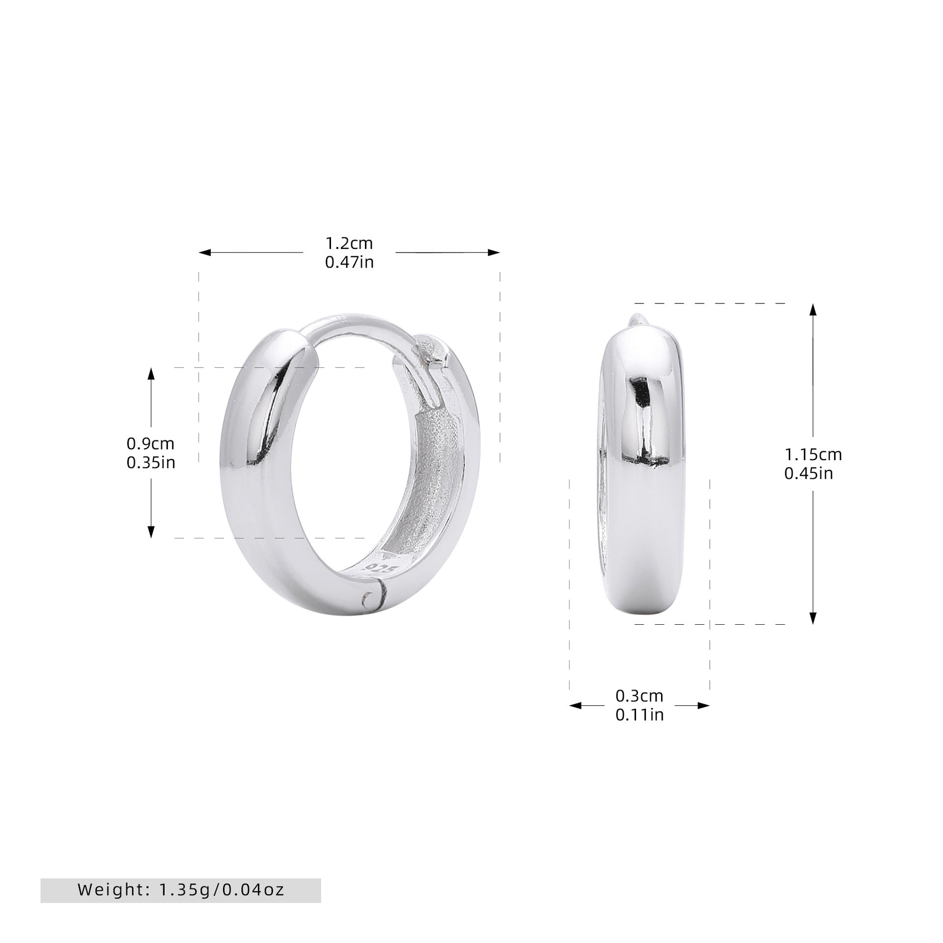 Damen Creolen mit modernem, geschwungenem Design aus hochwertigem 925 Sterling Silber Shop Nory