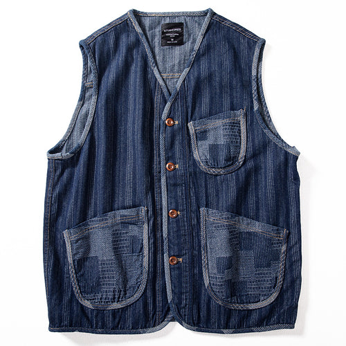 Herren Ärmellose Denim‑Weste im Workwear‑Look mit großformatigen aufgesetzten Taschen Shop Nory