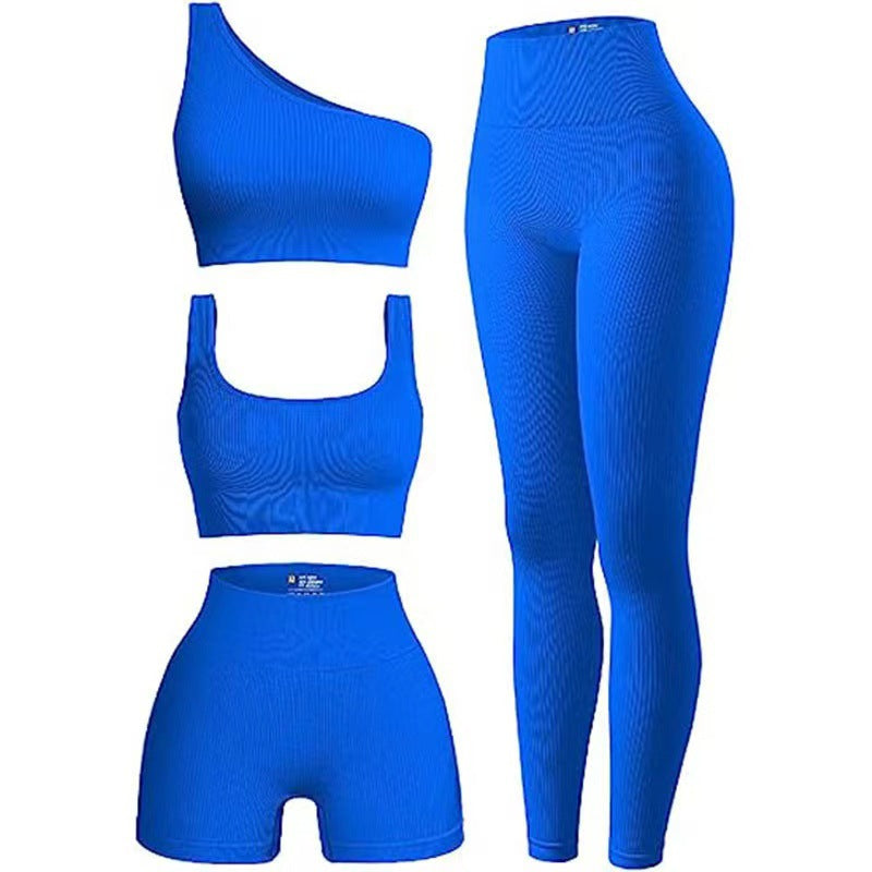 Damen Sportliches 3-teiliges Set mit trendigen Oberteilen und Leggings Shopnory