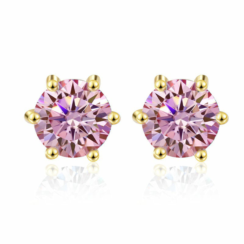 Damen Ohrringe mit funkelnden blauen Kristallen und edlem Goldrahmen Shop Nory