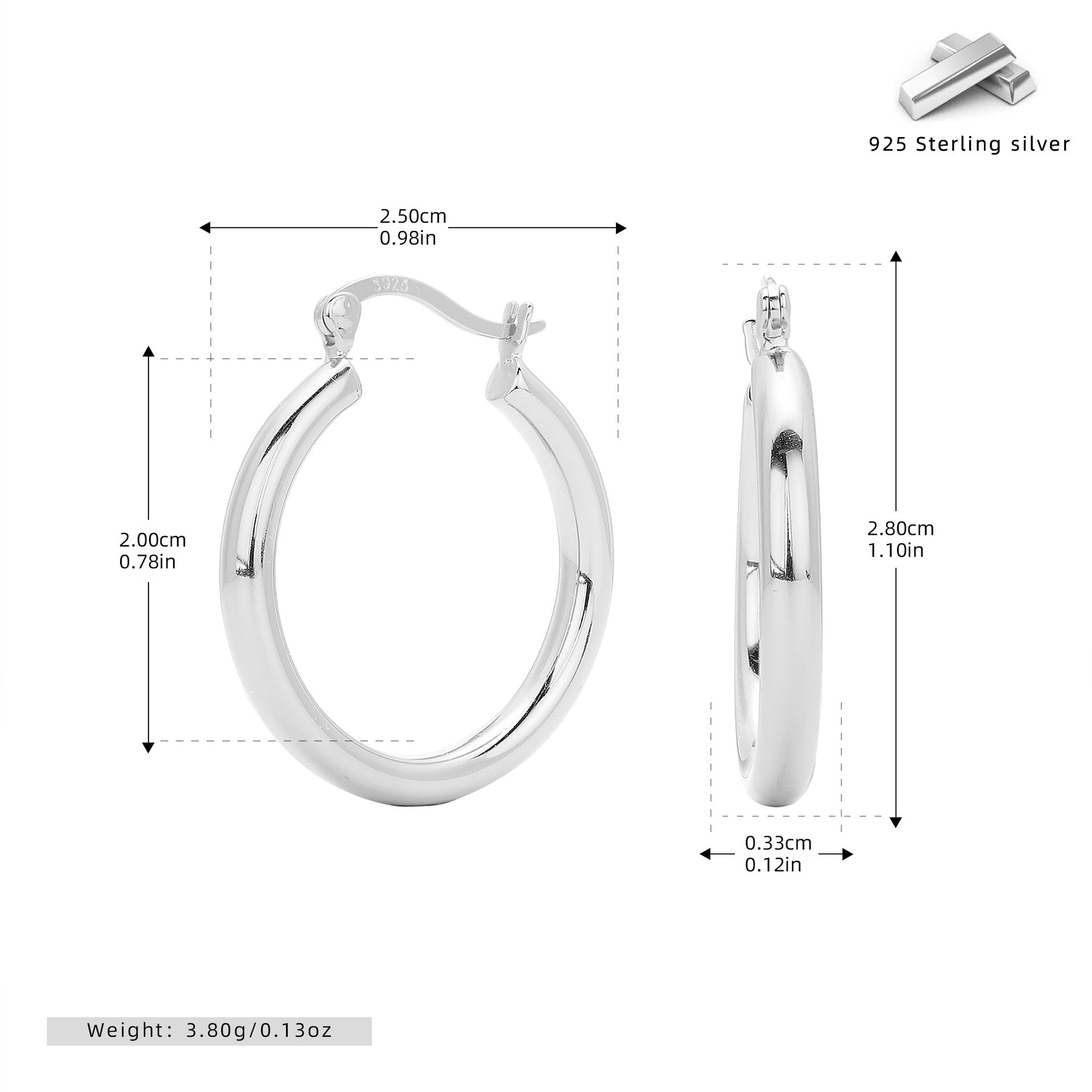 Damen Creolenohrringe mit elegantem und zeitlosem Design aus hochwertigem 925 Sterling Silber Shop Nory