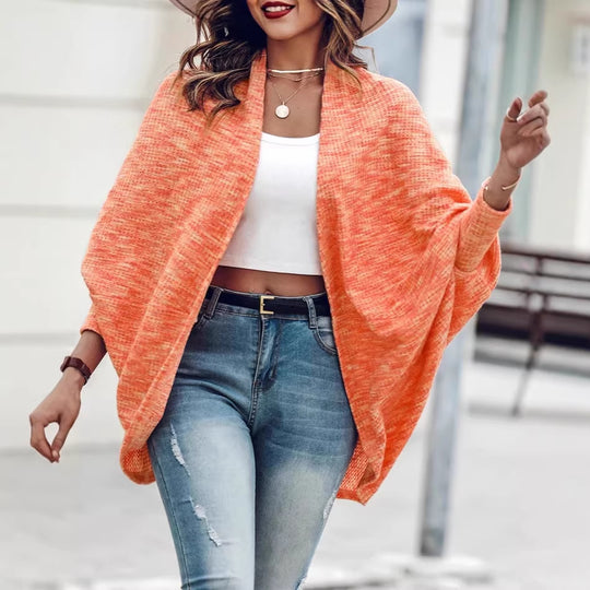 Damen Oversized Strickponcho mit offener Front und Bouclé‑Struktur Shop Nory