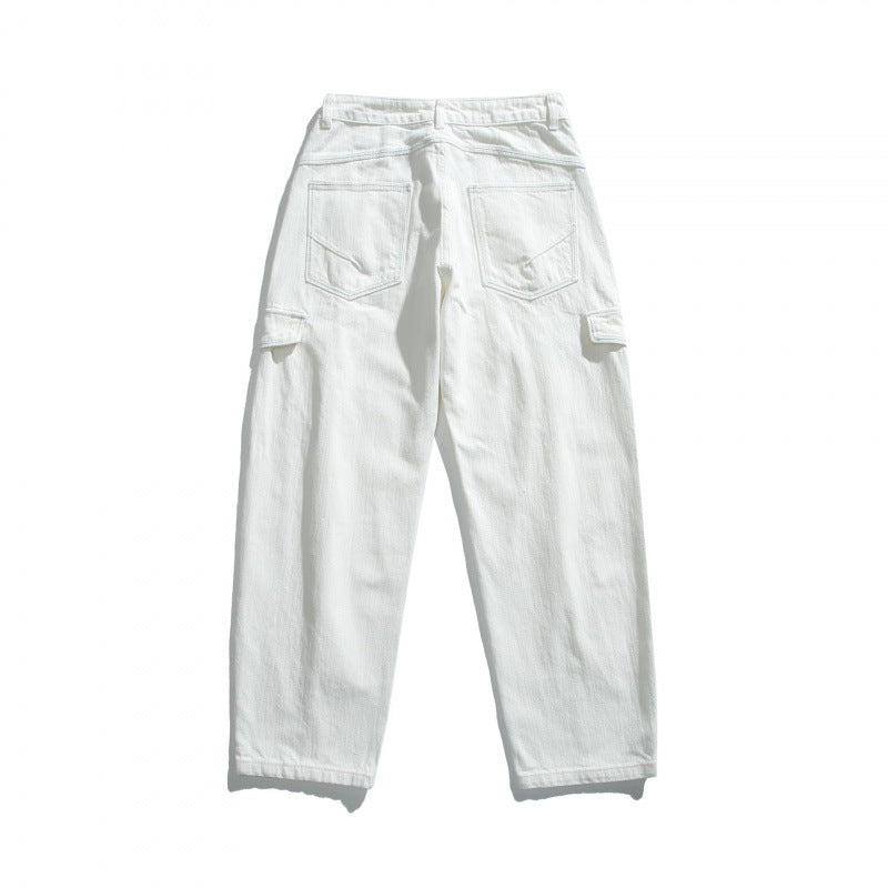 Damen Hochtaillierte Cargo-Hose entspannte Passform mit Klappentaschen und rohem Saum Shop Nory