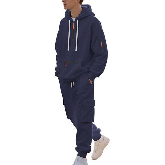 Herren Urbane Cargo-Jogging-Set mit Utility-Hoodie, Reißverschluss-Details und Cargo-Joggers Shop Nory