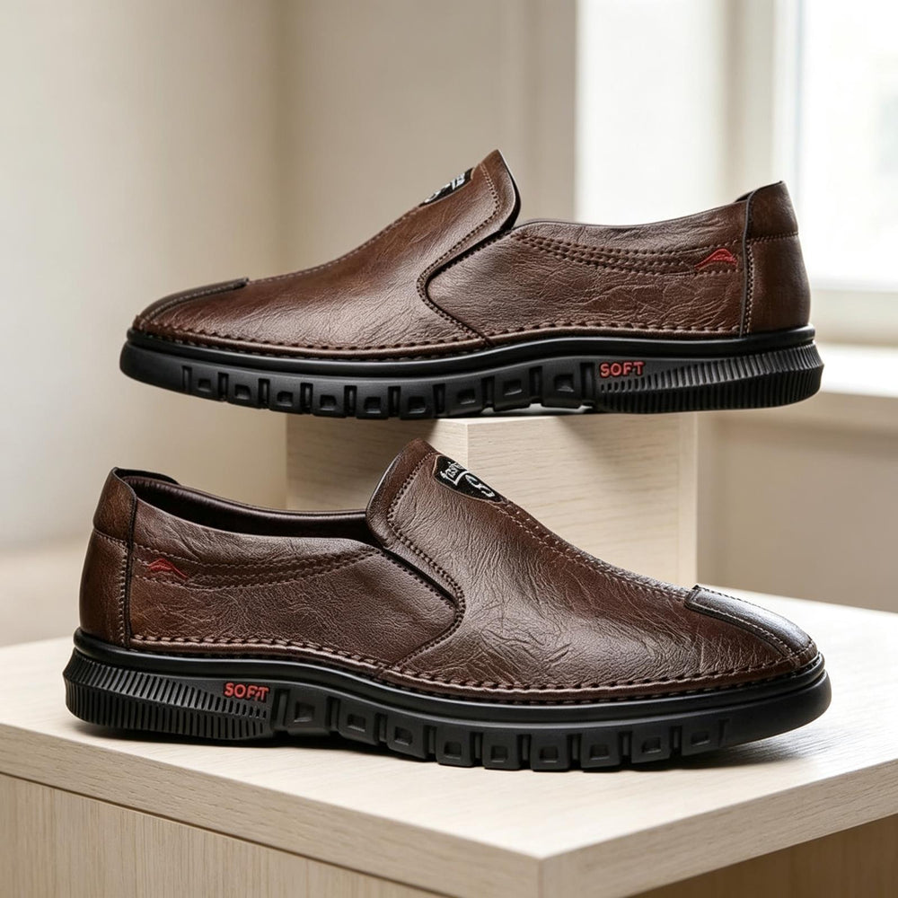 Herren Elegante Leder Slipper Shop Nory