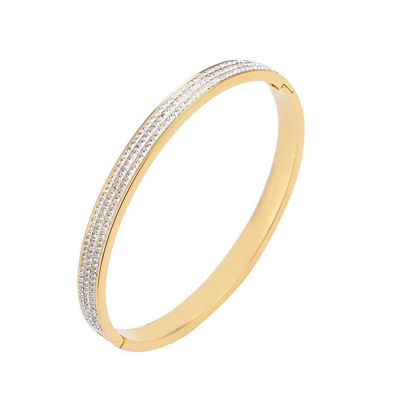 Damen Kristallbesetztes Gold Armband Shop Nory